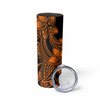Polynesian Tribal Plumeria Flowers Skinny Tumbler Gold Vibe LT9 - Polynesian Pride