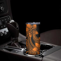 Polynesian Tribal Plumeria Flowers Skinny Tumbler Gold Vibe LT9 - Polynesian Pride