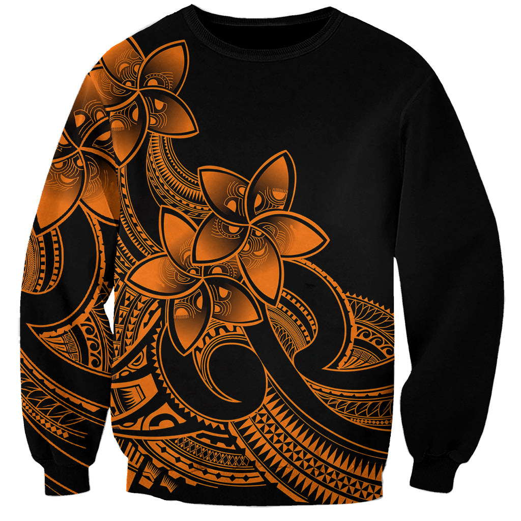 Polynesian Pride Plumeria Flowers Sweatshirt Polynesian Tribal Gold Vibe LT9 Unisex Gold - Polynesian Pride