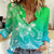 Polynesian Pride Plumeria Flowers Women Casual Shirt Polynesian Tribal Gradient Green LT9 Female Green - Polynesian Pride
