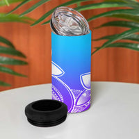 Polynesian Tribal Plumeria Flowers 4 in 1 Can Cooler Tumbler Gradient Purple Vibe LT9 - Polynesian Pride