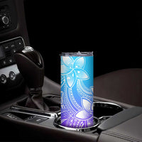 Polynesian Tribal Plumeria Flowers Skinny Tumbler Gradient Purple Vibe LT9 - Polynesian Pride