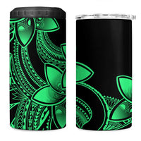 Polynesian Tribal Plumeria Flowers 4 in 1 Can Cooler Tumbler Green Vibe LT9 One Size: 16 oz Green - Polynesian Pride