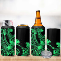 Polynesian Tribal Plumeria Flowers 4 in 1 Can Cooler Tumbler Green Vibe LT9 - Polynesian Pride