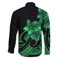 Polynesian Matching Outfit For Family - Plumeria Flowers Long Dress Hawaiian Shirt Polynesian Tribal Green Vibe LT9 - Polynesian Pride