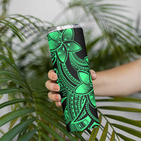 Polynesian Tribal Plumeria Flowers Skinny Tumbler Green Vibe LT9 - Polynesian Pride