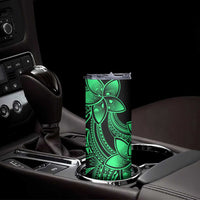 Polynesian Tribal Plumeria Flowers Skinny Tumbler Green Vibe LT9 - Polynesian Pride