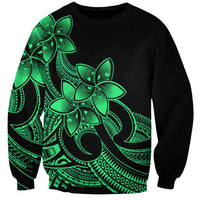 Polynesian Pride Plumeria Flowers Sweatshirt Polynesian Tribal Green Vibe LT9 Unisex Green - Polynesian Pride