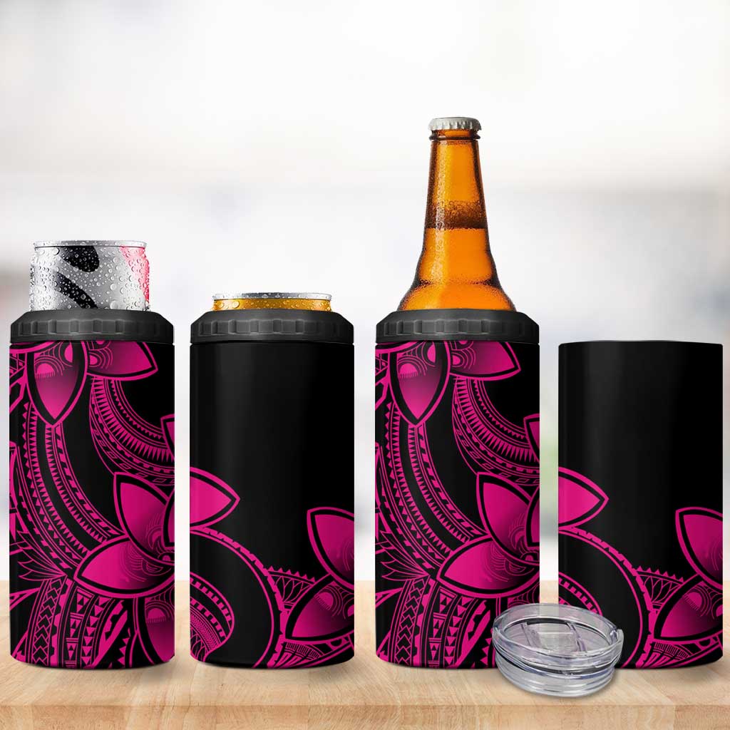 Polynesian Tribal Plumeria Flowers 4 in 1 Can Cooler Tumbler Pink Vibe LT9 - Polynesian Pride