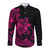 Polynesian Pride Plumeria Flowers Long Sleeve Button Shirt Polynesian Tribal Pink Vibe LT9 Unisex Pink - Polynesian Pride