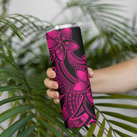 Polynesian Tribal Plumeria Flowers Skinny Tumbler Pink Vibe LT9 - Polynesian Pride
