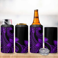 Polynesian Tribal Plumeria Flowers 4 in 1 Can Cooler Tumbler Purple Vibe LT9 - Polynesian Pride