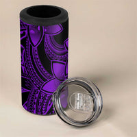 Polynesian Tribal Plumeria Flowers 4 in 1 Can Cooler Tumbler Purple Vibe LT9 - Polynesian Pride