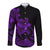 Polynesian Pride Plumeria Flowers Long Sleeve Button Shirt Polynesian Tribal Purple Vibe LT9 Unisex Purple - Polynesian Pride