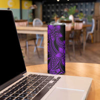 Polynesian Tribal Plumeria Flowers Skinny Tumbler Purple Vibe LT9 - Polynesian Pride