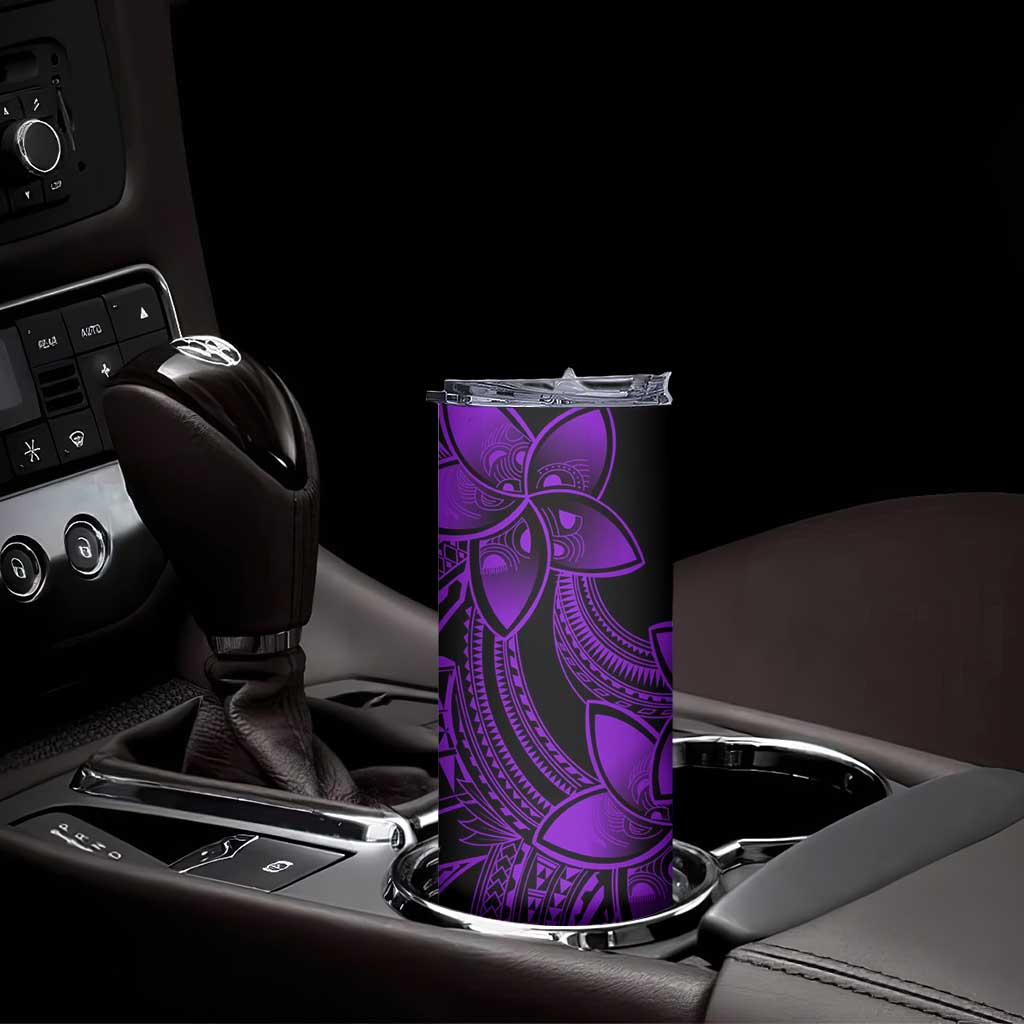 Polynesian Tribal Plumeria Flowers Skinny Tumbler Purple Vibe LT9 - Polynesian Pride