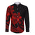 Polynesian Pride Plumeria Flowers Long Sleeve Button Shirt Polynesian Tribal Red Vibe LT9 Unisex Red - Polynesian Pride