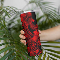 Polynesian Tribal Plumeria Flowers Skinny Tumbler Red Vibe LT9 - Polynesian Pride