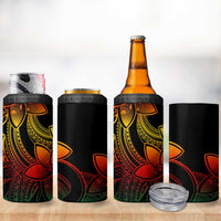 Polynesian Tribal Plumeria Flowers 4 in 1 Can Cooler Tumbler Reggae Vibe LT9 - Polynesian Pride