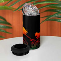 Polynesian Tribal Plumeria Flowers 4 in 1 Can Cooler Tumbler Reggae Vibe LT9 - Polynesian Pride