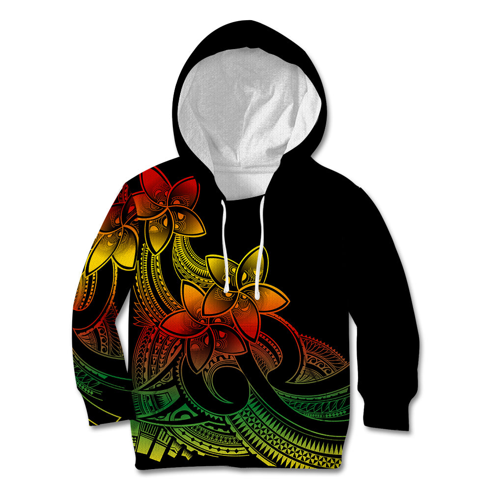 Polynesian Pride Plumeria Flowers Kid Hoodie Polynesian Tribal Reggae Vibe LT9 Hoodie Reggae - Polynesian Pride