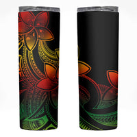 Polynesian Tribal Plumeria Flowers Skinny Tumbler Reggae Vibe LT9 Reggae - Polynesian Pride