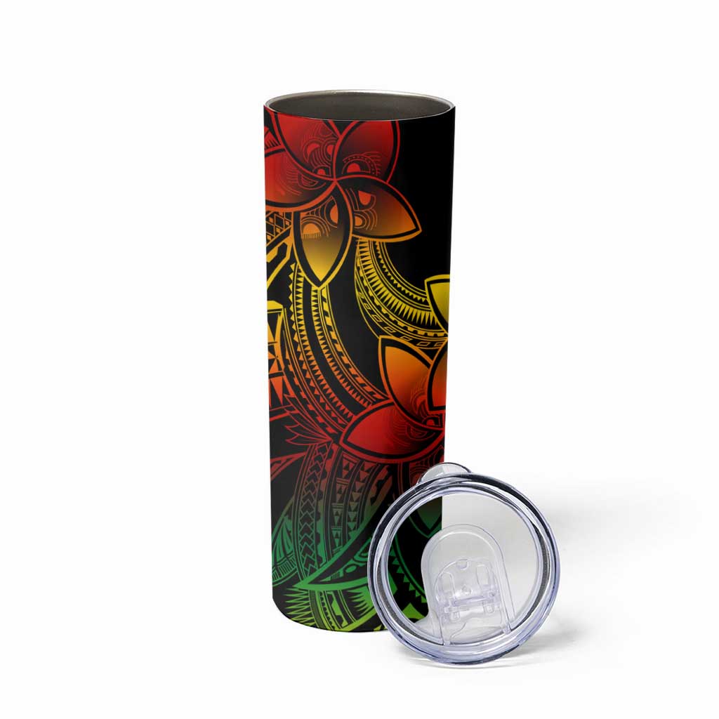 Polynesian Tribal Plumeria Flowers Skinny Tumbler Reggae Vibe LT9 - Polynesian Pride