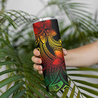 Polynesian Tribal Plumeria Flowers Skinny Tumbler Reggae Vibe LT9 - Polynesian Pride