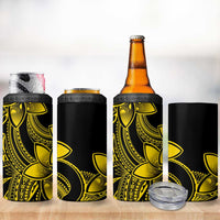 Polynesian Tribal Plumeria Flowers 4 in 1 Can Cooler Tumbler Yellow Vibe LT9 - Polynesian Pride