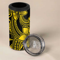 Polynesian Tribal Plumeria Flowers 4 in 1 Can Cooler Tumbler Yellow Vibe LT9 - Polynesian Pride