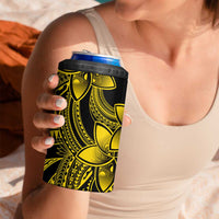 Polynesian Tribal Plumeria Flowers 4 in 1 Can Cooler Tumbler Yellow Vibe LT9 - Polynesian Pride