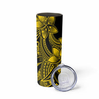 Polynesian Tribal Plumeria Flowers Skinny Tumbler Yellow Vibe LT9 - Polynesian Pride
