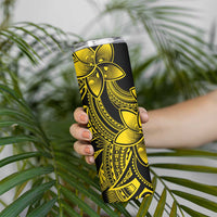 Polynesian Tribal Plumeria Flowers Skinny Tumbler Yellow Vibe LT9 - Polynesian Pride