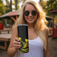 Polynesian Tribal Plumeria Flowers Skinny Tumbler Yellow Vibe LT9 - Polynesian Pride