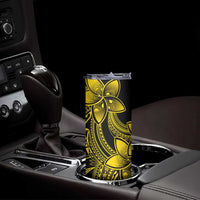 Polynesian Tribal Plumeria Flowers Skinny Tumbler Yellow Vibe LT9 - Polynesian Pride