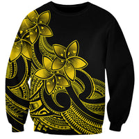 Polynesian Pride Plumeria Flowers Sweatshirt Polynesian Tribal Yellow Vibe LT9 Unisex Yellow - Polynesian Pride