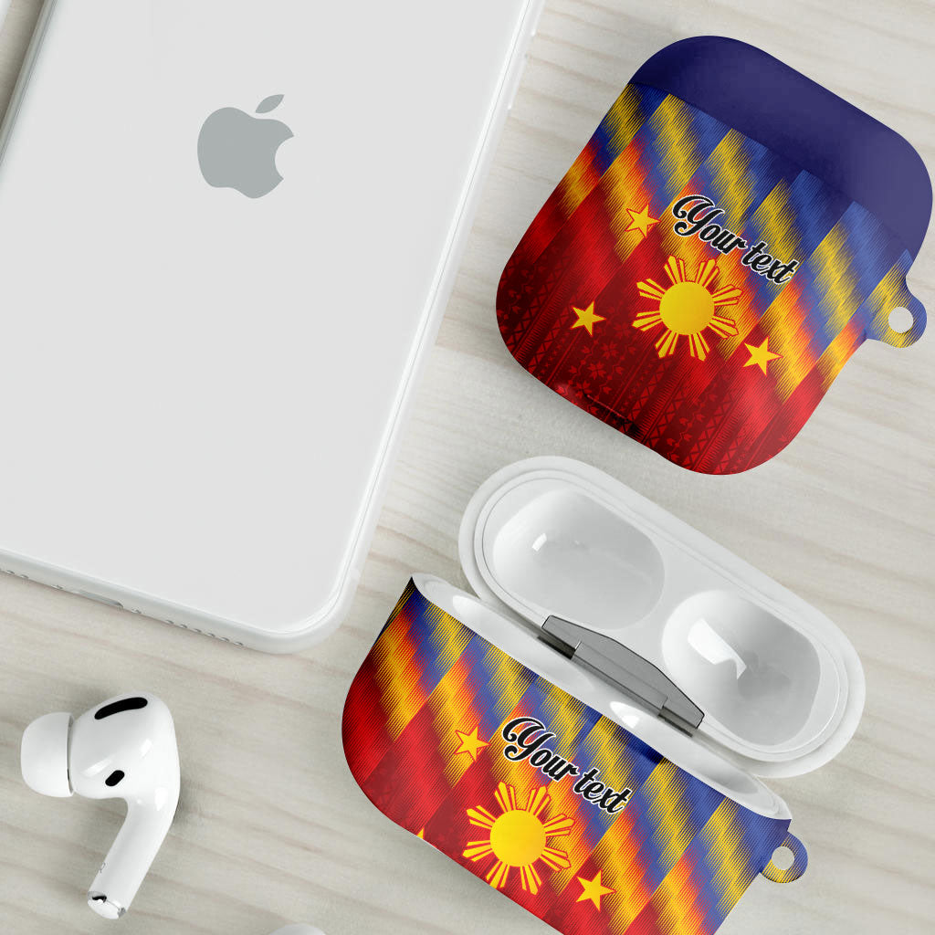 Personalized Philippines Eight Rays Sun AirPods Case Traditional Filipino Igorot Pattern Motif LT9 - Polynesian Pride