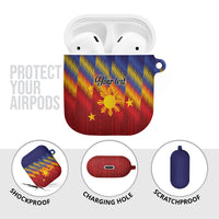 Personalized Philippines Eight Rays Sun AirPods Case Traditional Filipino Igorot Pattern Motif LT9 - Polynesian Pride