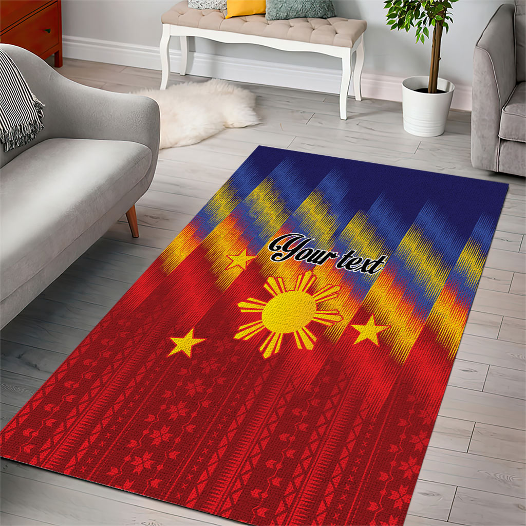Personalized Philippines Eight Rays Sun Area Rug Traditional Filipino Igorot Pattern Motif LT9 - Polynesian Pride