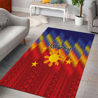 Personalized Philippines Eight Rays Sun Area Rug Traditional Filipino Igorot Pattern Motif LT9 - Polynesian Pride