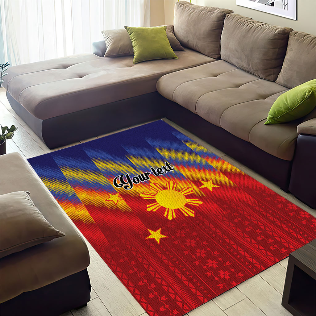 Personalized Philippines Eight Rays Sun Area Rug Traditional Filipino Igorot Pattern Motif LT9 - Polynesian Pride