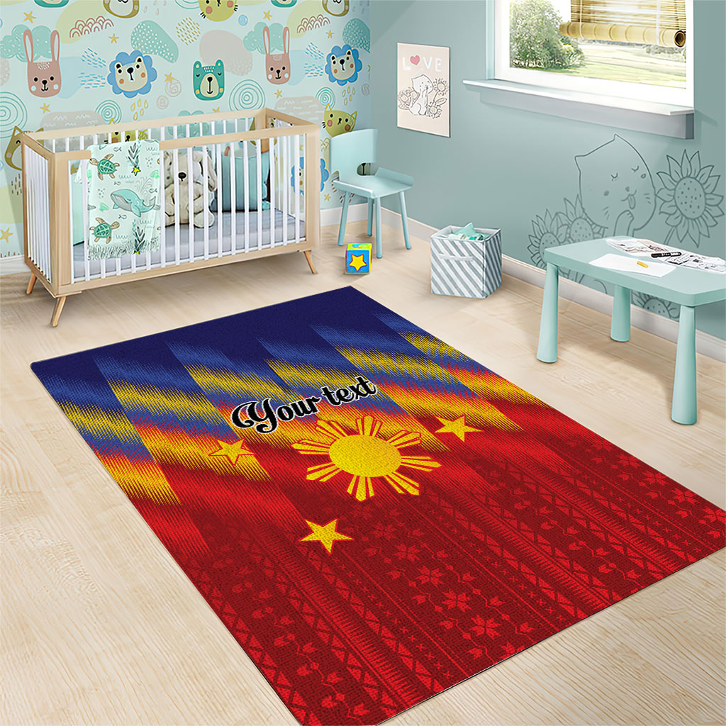 Personalized Philippines Eight Rays Sun Area Rug Traditional Filipino Igorot Pattern Motif LT9 - Polynesian Pride
