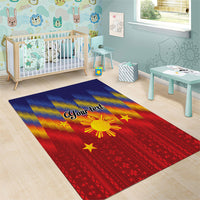 Personalized Philippines Eight Rays Sun Area Rug Traditional Filipino Igorot Pattern Motif LT9 - Polynesian Pride