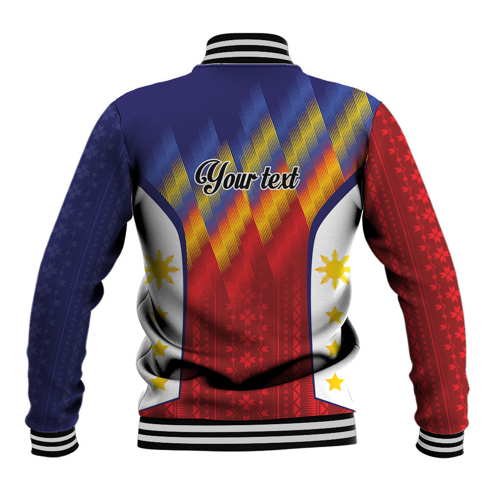 Personalized Philippines Eight Rays Sun Baseball Jacket Traditional Filipino Igorot Pattern Motif LT9 - Polynesian Pride