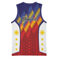 Personalized Philippines Eight Rays Sun Basketball Jersey Traditional Filipino Igorot Pattern Motif LT9 - Polynesian Pride