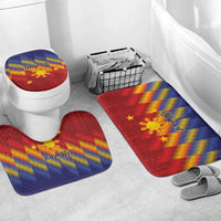 Personalized Philippines Eight Rays Sun Bathroom Set Traditional Filipino Igorot Pattern Motif LT9 Mat Set Only (3 pcs) One Size Red - Polynesian Pride