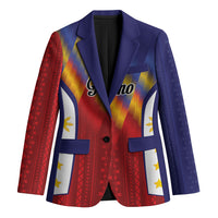 Personalized Philippines Eight Rays Sun Blazer Traditional Filipino Igorot Pattern Motif LT9 Unisex Red - Polynesian Pride