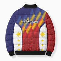 Personalized Philippines Eight Rays Sun Bomber Puffer Jacket Traditional Filipino Igorot Pattern Motif LT9 - Polynesian Pride
