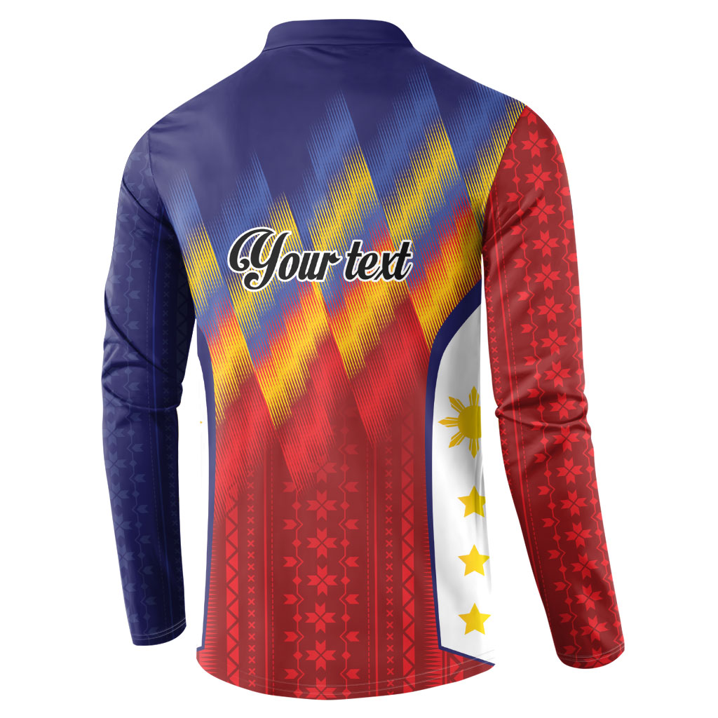 Personalized Philippines Eight Rays Sun Button Sweatshirt Traditional Filipino Igorot Pattern Motif LT9 - Polynesian Pride