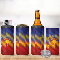Personalized Philippines Eight Rays Sun 4 in 1 Can Cooler Tumbler Traditional Filipino Igorot Pattern Motif LT9 - Polynesian Pride